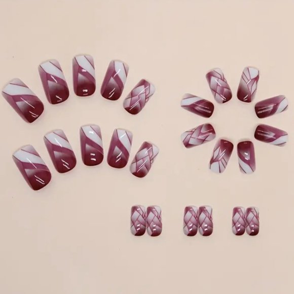 Press On Nails Short Square Fake Nails - Picture 4 of 6